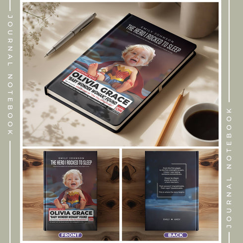 Custom Baby Wonder Woman Notebook – Personalized Superhero Journal with Photo & Name